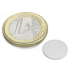 S-13-01-N, Scheibenmagnet Ø 13 mm, Höhe 1 mm, Neodym, N45, vernickelt