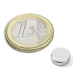 S-09-03-N52N, Disc magnet Ø 9 mm, height 3 mm, neodymium, N52, nickel-plated