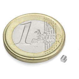 S-02-02-N, Scheibenmagnet Ø 2 mm, Höhe 2 mm, Neodym, N48, vernickelt