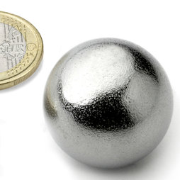 K-30-C, Sphere magnet Ø 30 mm, neodymium, N40, chrome-plated