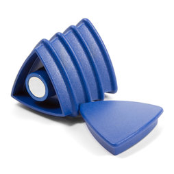 BX-TR30/blue, Boston Xtra triangular, set de 5 imanes de neodimio de oficina, triangular, azul