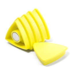 BX-TR30/yellow, Boston Xtra triangular, set de 5 imanes de neodimio de oficina, triangular, amarillo