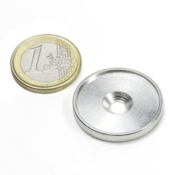 MSD-26, Metal disc with an edge and counterbore M4, Inner diameter 26 mm, as a counterpart to magnets, not a magnet!