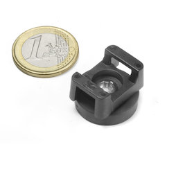 CMN-22, rubberised pot magnet, for cable mounting, Ø 22 mm
