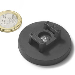 CMN-43, gummierter Topfmagnet, für Kabelmontage, Ø 43 mm