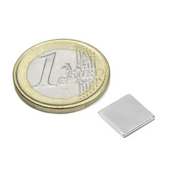 Q-10-10-01-N, Block magnet 10 x 10 x 1 mm, neodymium, N42, nickel-plated