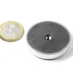 ITF-40, Imanes en recipiente de ferrita con rosca interior M4, Ø 40 mm