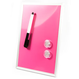 SALE-118, Mini-Whiteboard Pink, 216 x 280 mm, inkl. Marker und zwei Magnete