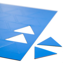 BA-014TR/blue, Magnetische symbolen driehoek groot, voor whiteboards & planborden, 25 symbolen per A4-blad, blauw