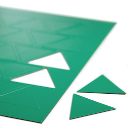 BA-014TR/green, Magnetische symbolen driehoek groot, voor whiteboards & planborden, 25 symbolen per A4-blad, groen