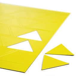 BA-014TR/yellow, Simboli magnetici triangolo grandi, per lavagne bianche & lavagne per la progettazione, 25 simboli per foglio A4, giallo