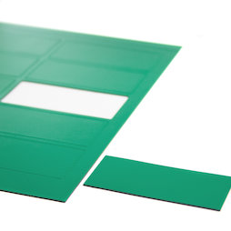 BA-014RE/green, Magnetische symbolen rechthoek groot, voor whiteboards & planborden, 10 symbolen per A4-blad, groen