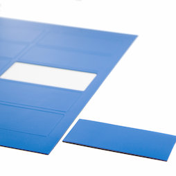 BA-014RE/blue, Magnetische symbolen rechthoek groot, voor whiteboards & planborden, 10 symbolen per A4-blad, blauw