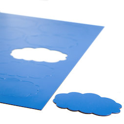BA-014CL/blue, Nubes magnéticas, para pizarras blancas y de planificación, 10 símbolos por hoja A4, azul