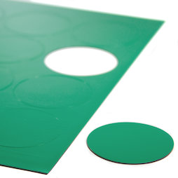 BA-014CI/green, Magnetische symbolen cirkel groot, voor whiteboards & planborden, 12 symbolen per A4-blad, groen
