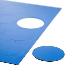 BA-014CI/blue, Magnetische symbolen cirkel groot, voor whiteboards & planborden, 12 symbolen per A4-blad, blauw