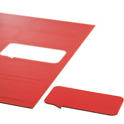 BA-014BR/red, Bocadillo magnético rectangular, para pizarras blancas y de planificación, 10 símbolos por hoja A4, rojo
