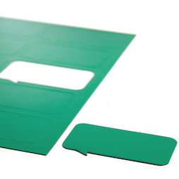 BA-014BR/green, Bocadillo magnético rectangular, para pizarras blancas y de planificación, 10 símbolos por hoja A4, verde