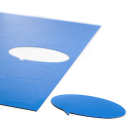 BA-014BO/blue, Simboli magnetici fumetto ovale, per lavagne bianche & lavagne per la progettazione, 10 simboli per foglio A4, blu