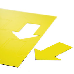 BA-014AR/yellow, Magnetsymbole Pfeil groß, für Whiteboards & Planungstafeln, 8 Symbole pro A4-Bogen, gelb