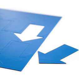 BA-014AR/blue, Magnetsymbole Pfeil groß, für Whiteboards & Planungstafeln, 8 Symbole pro A4-Bogen, blau