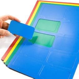 BA-014BR, Magnetsymbole Sprechblase rechteckig, für Whiteboards & Planungstafeln, 10 Symbole pro A4-Bogen, in verschiedenen Farben