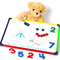 KMWB-2840, Kinder-Whiteboard 28 x 40 cm, zum Malen, Spielen, Schreiben & Lernen, beidseitig verwendbar, magnetisch