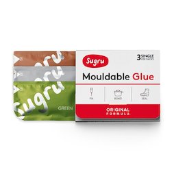 SUG-03/mixed4, Sugru, pack de 3 uds., pegamento moldeable, 1x verde, 1x marrón, 1x gris, paquetes de 5 g
