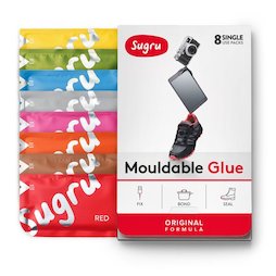 SUG-08/mixed2, Sugru, pack de 8 uds., pegamento moldeable, 1x gris, rojo, azul, marrón, verde, naranja, amarillo y rosa, paquetes de 5 g