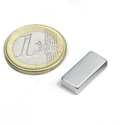 Q-18-08-04-Z, Block magnet 18 x 8 x 4 mm, neodymium, N45, zinc-plated