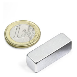Q-30-10-10-Z, Parallelepipedo magnetico 30 x 10 x 10 mm, neodimio, N40, zincato