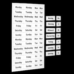 BA-022, Day magnets, for organisation and planning, 2-piece set, 56 magnets per A5 sheet