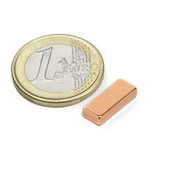 SALE-125, Quadermagnet 15 x 6 x 3 mm, Neodym, N40, verkupfert