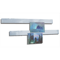 FO-5, Magnetleisten Edelstahl 50 cm, 2er-Set, Haftgrund für Magnete, mit magnetischer Befestigung, inkl. 12 starke Magnete