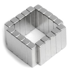 Q-15-04-04-MN, Block magnet 15 x 4 x 4 mm, neodymium, 45M, nickel-plated