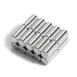 S-03-06-N, Cilindro magnetico Ø 3 mm, altezza 6 mm, neodimio, N48, nichelato