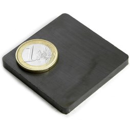 FE-Q-50-50-05, Bloque magnético 50 x 50 x 5 mm, ferrita, Y35, sin revestimiento