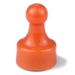 M-PIN/orange, Magnetpins 'Player', Pinnwand-Magnete in Form einer Spielfigur, 10er-Set, orange