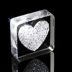 LIV-38, Diamond Heart, Kühlschrankmagnet Herz, mit Swarovski-Kristallen