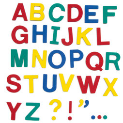 M-38/cap, Magnetic letters, approx. 100 letters & punctuation marks, made of EVA foam, 4 assorted colours