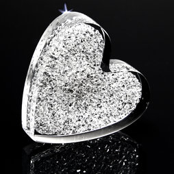LIV-55, Glinsterend hart, sterke koelkastmagneet, met Swarovski-kristallen