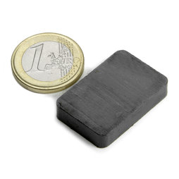 FE-Q-30-20-06, Blokmagneet 30 x 20 x 6 mm, ferriet, Y35, zonder coating
