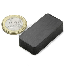 FE-Q-40-20-10, Blokmagneet 40 x 20 x 10 mm, ferriet, Y35, zonder coating
