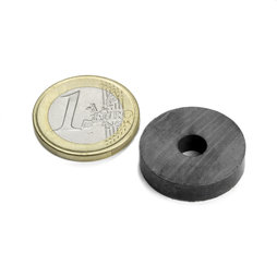 FE-R-22-06-05, Ring magnet Ø 22/6 mm, height 5 mm, ferrite, Y35, no coating