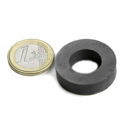 FE-R-30-16-08, Ring magnet Ø 30/16 mm, height 8 mm, ferrite, Y35, no coating