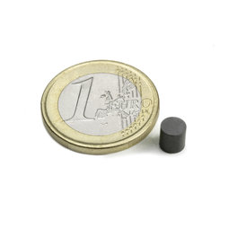 FE-S-05-05, Scheibenmagnet Ø 5 mm, Höhe 5 mm, Ferrit, Y35, unbeschichtet