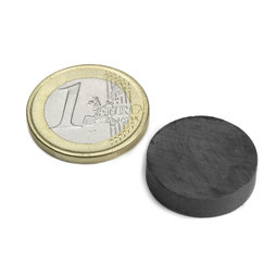FE-S-20-05, Scheibenmagnet Ø 20 mm, Höhe 5 mm, Ferrit, Y35, unbeschichtet