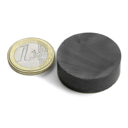 FE-S-30-10, Scheibenmagnet Ø 30 mm, Höhe 10 mm, Ferrit, Y35, unbeschichtet