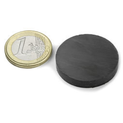 FE-S-30-05, Scheibenmagnet Ø 30 mm, Höhe 5 mm, Ferrit, Y35, unbeschichtet