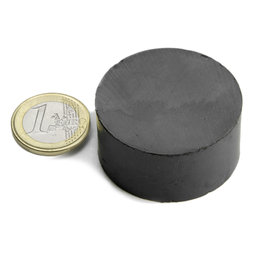 FE-S-40-20, Scheibenmagnet Ø 40 mm, Höhe 20 mm, Ferrit, Y35, unbeschichtet